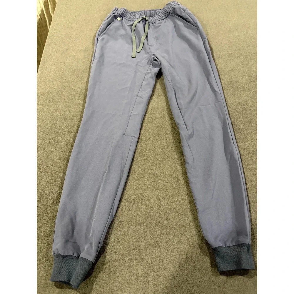 FIGS Tansen Medical Jogger Scrub Pants Mens XS Gray Drawstring Waist Tapered Leg